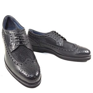 ALBERTO CICCIOLI 🇮🇹 MEN'S BLACK SOFT LEATHER SUMMER OXFORD SHOES